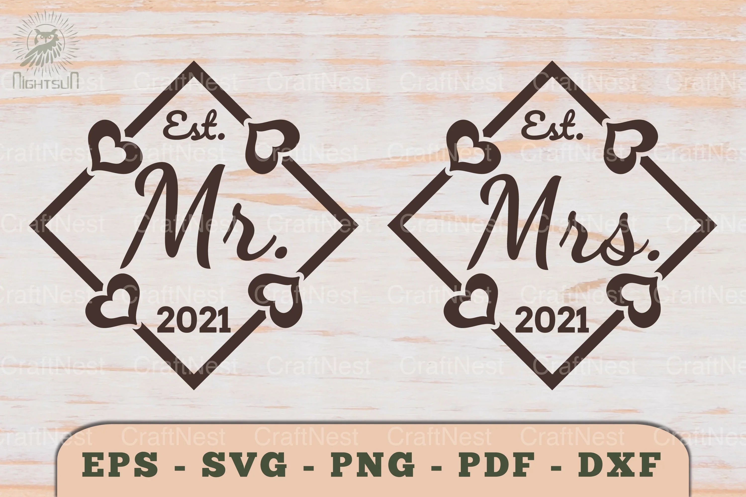 Mr and Mrs Love Couple SVG Bundle - CraftNest - Digital Crafting and Art