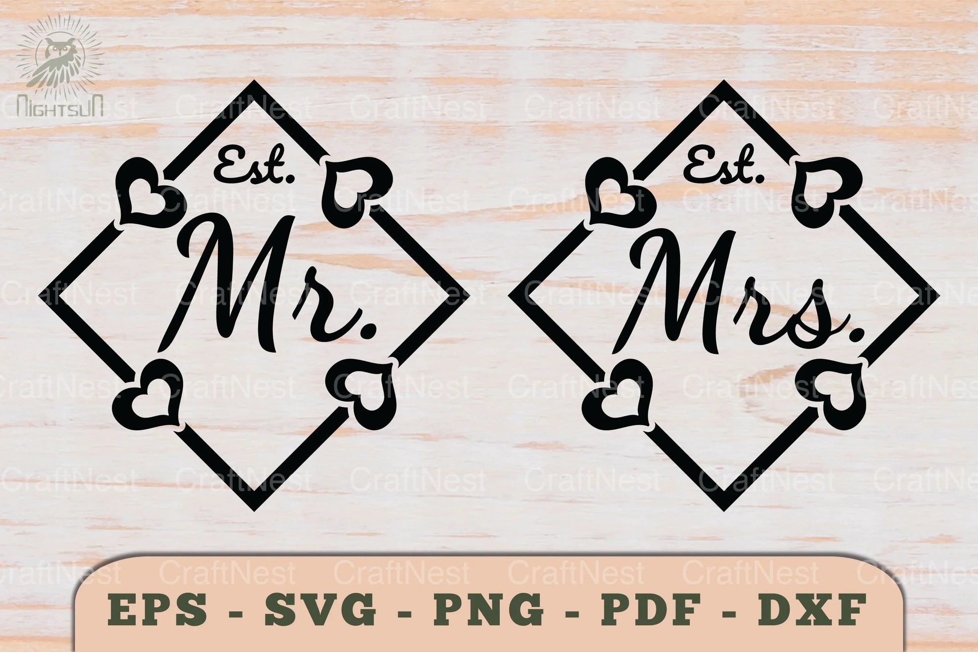 Mr and Mrs Love Couple SVG Bundle - CraftNest - Digital Crafting and Art