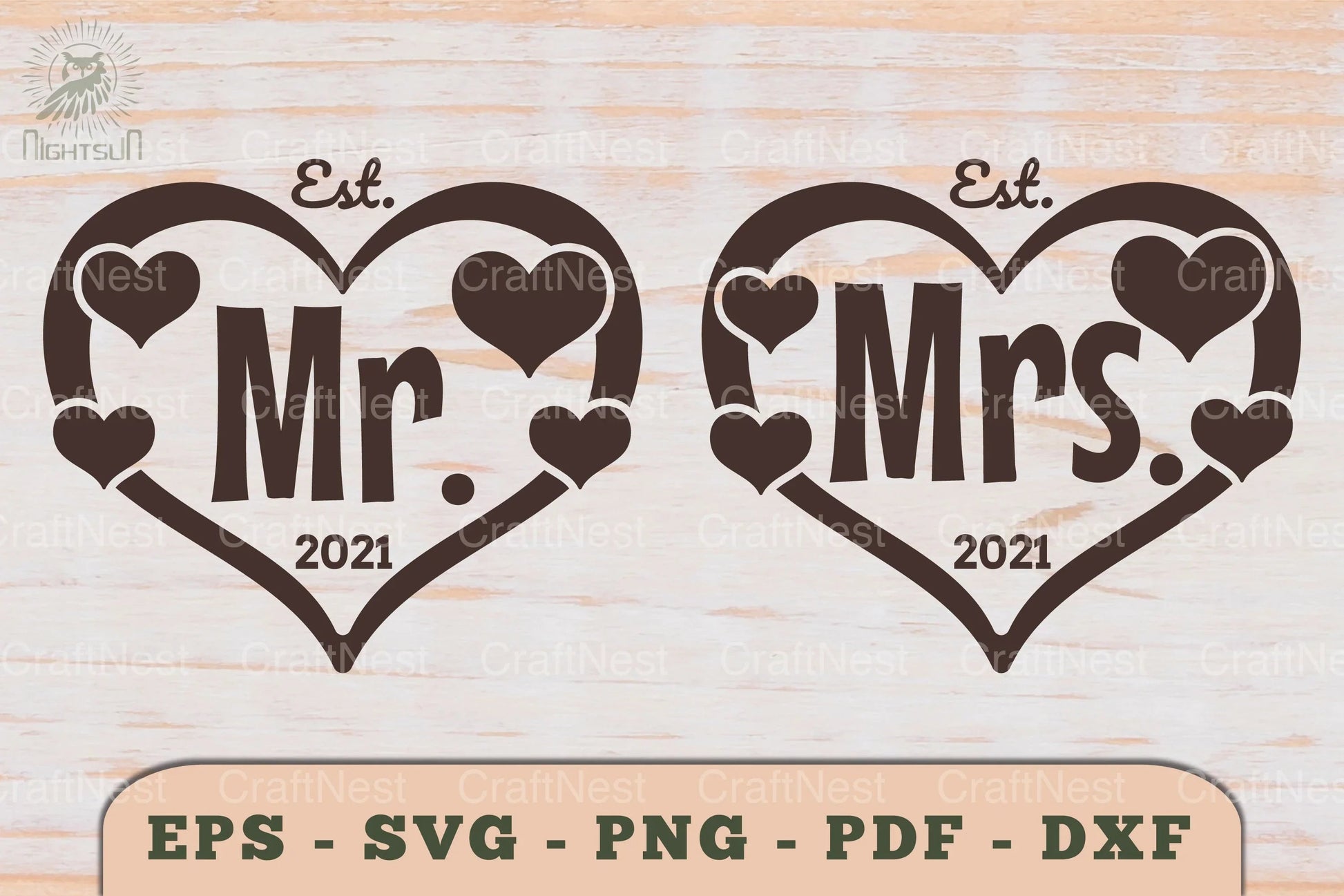 Mr and Mrs Love Couple SVG Bundle - CraftNest - Digital Crafting and Art