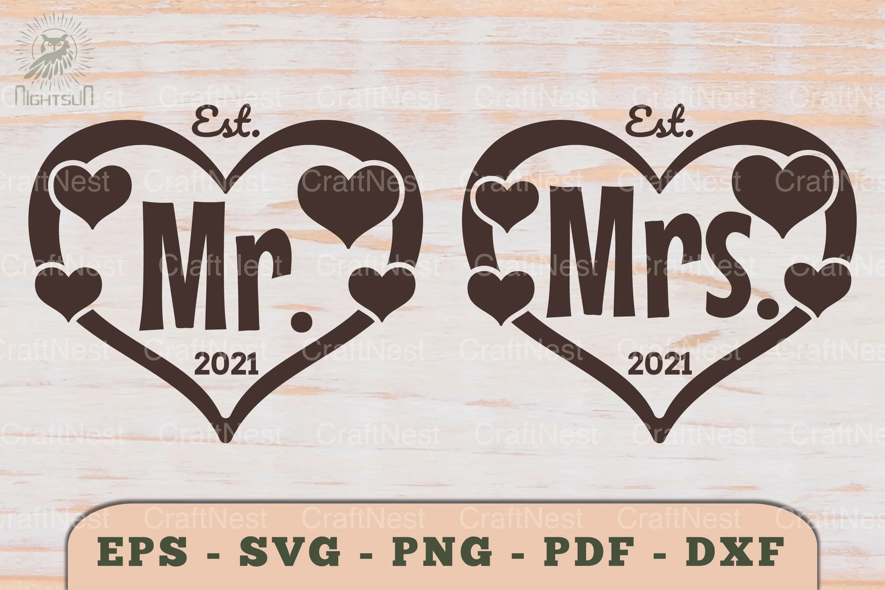 Mr and Mrs Love Couple SVG Bundle - CraftNest - Digital Crafting and Art