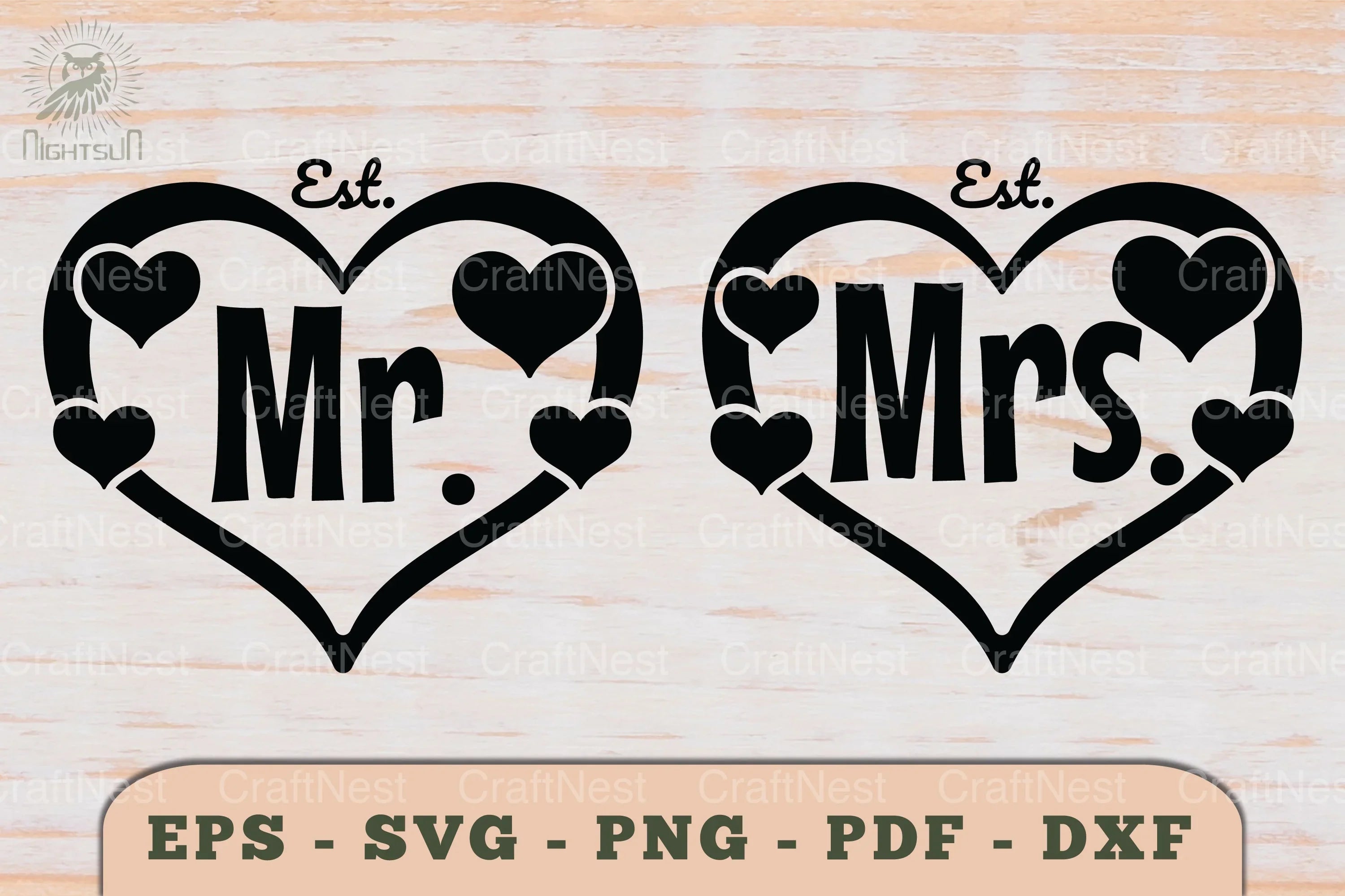 Mr and Mrs Love Couple SVG Bundle - CraftNest - Digital Crafting and Art