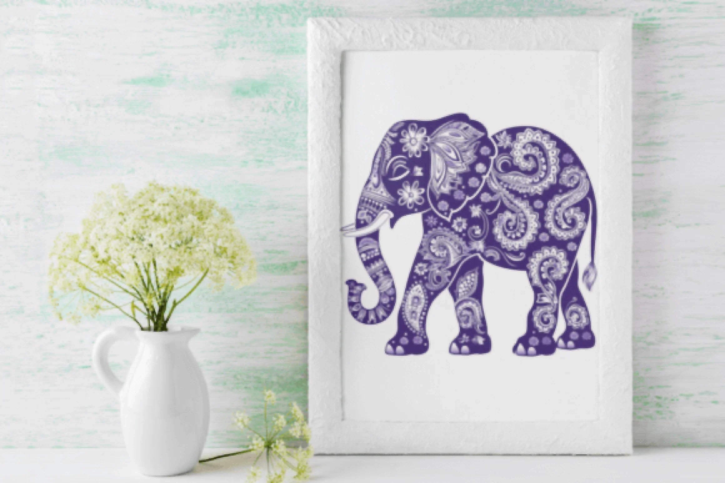 Vibrant Multicolored Paisley Elephant Clipart Bundle - CraftNest - Digital Crafting and Art