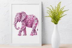 Vibrant Multicolored Paisley Elephant Clipart Bundle - CraftNest - Digital Crafting and Art