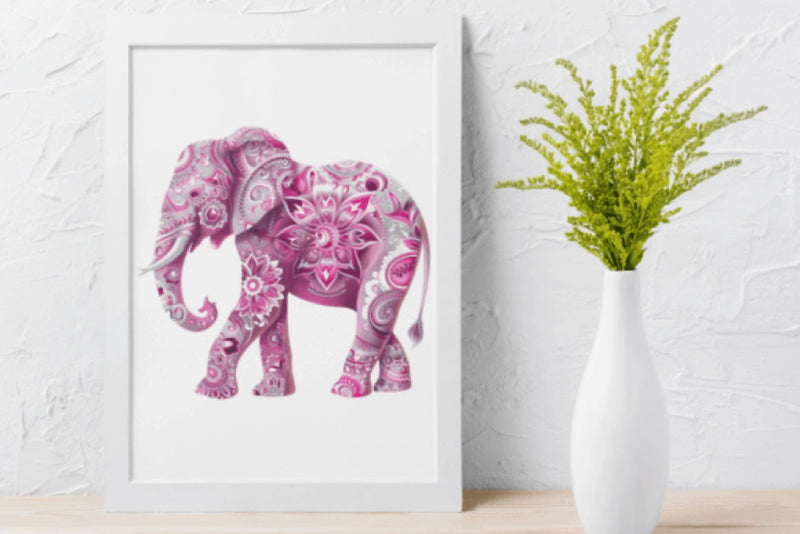 Vibrant Multicolored Paisley Elephant Clipart Bundle - CraftNest - Digital Crafting and Art