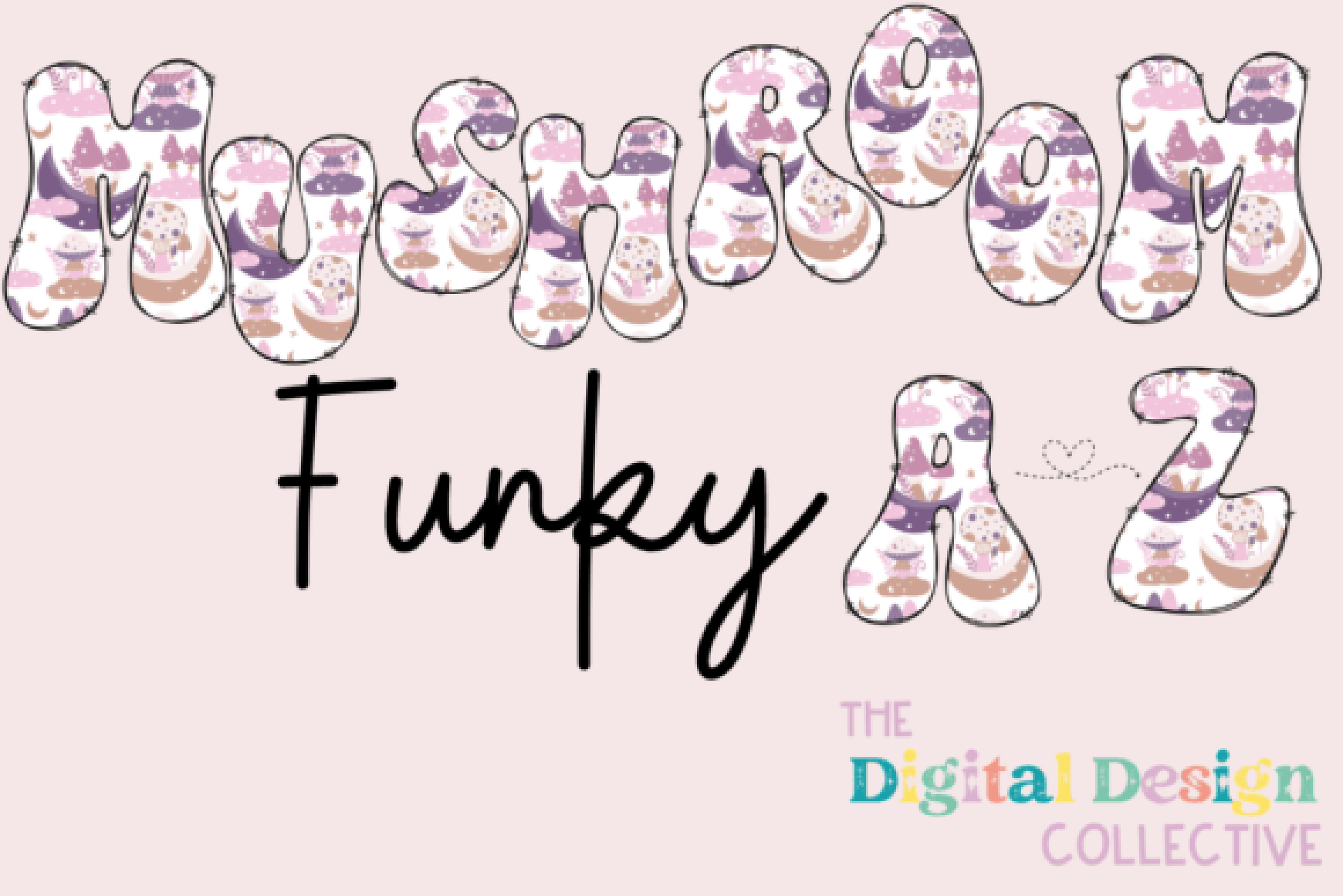 Groovy Mushroom Alphabet Clipart Bundle