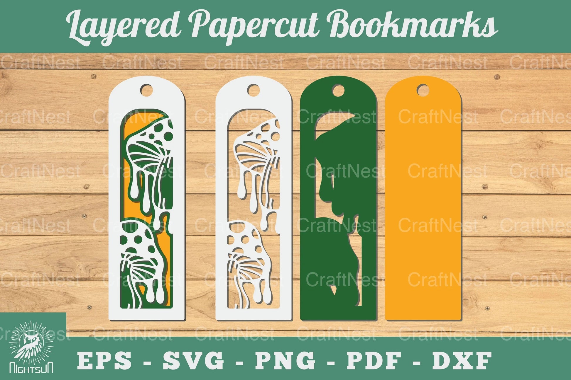 Mushroom 3D Papercut Bookmarks Clipart Bundle - CraftNest - Digital Crafting and Art