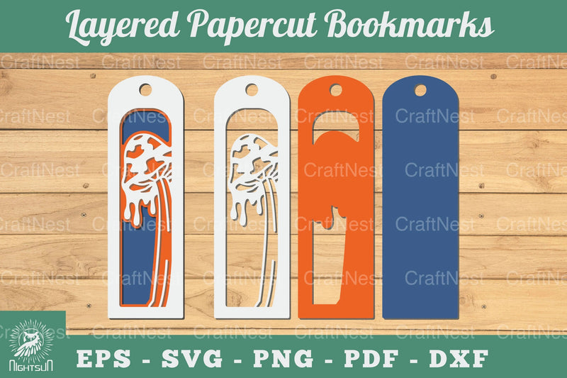 Mushroom 3D Papercut Bookmarks Clipart Bundle - CraftNest - Digital Crafting and Art