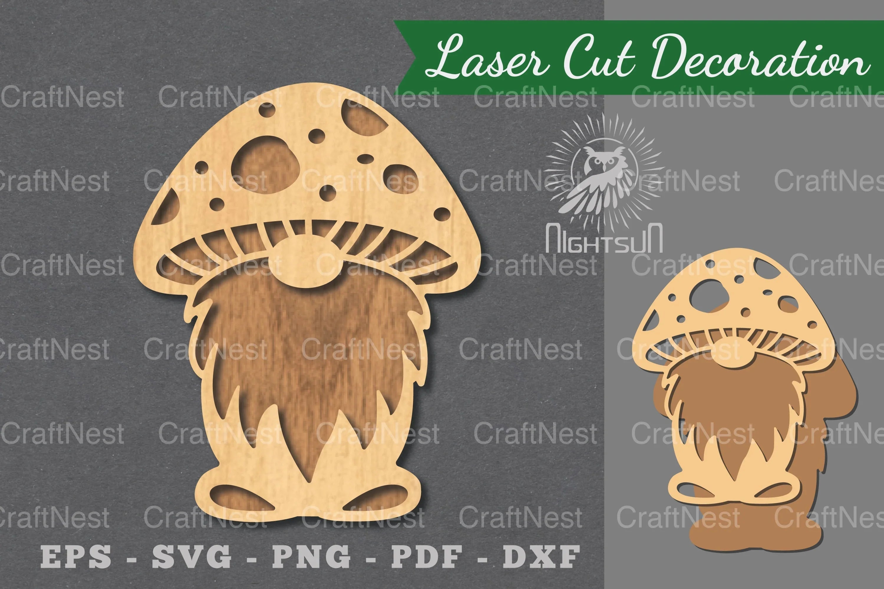 Mushroom Gnome Laser Cut Decoration Clipart Bundle - CraftNest - Digital Crafting and Art