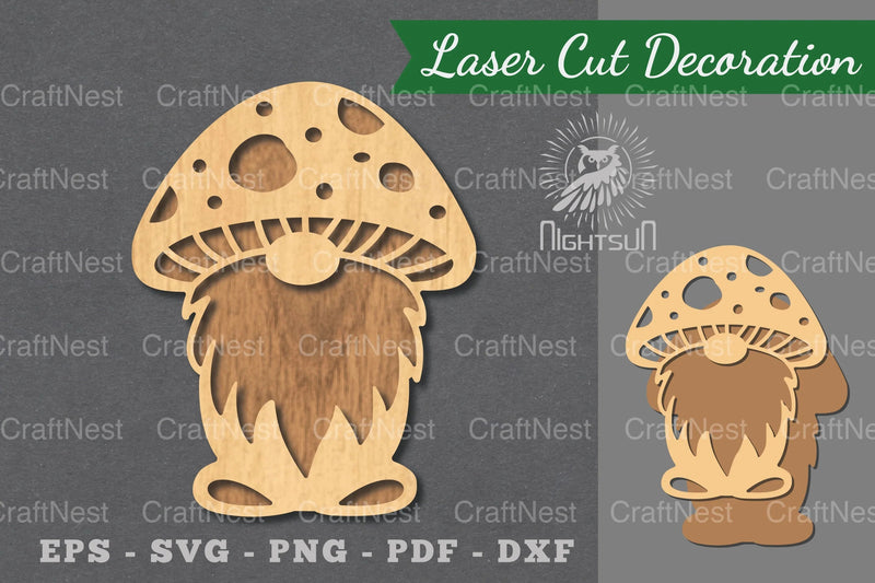 Mushroom Gnome Laser Cut Decoration Clipart Bundle - CraftNest - Digital Crafting and Art