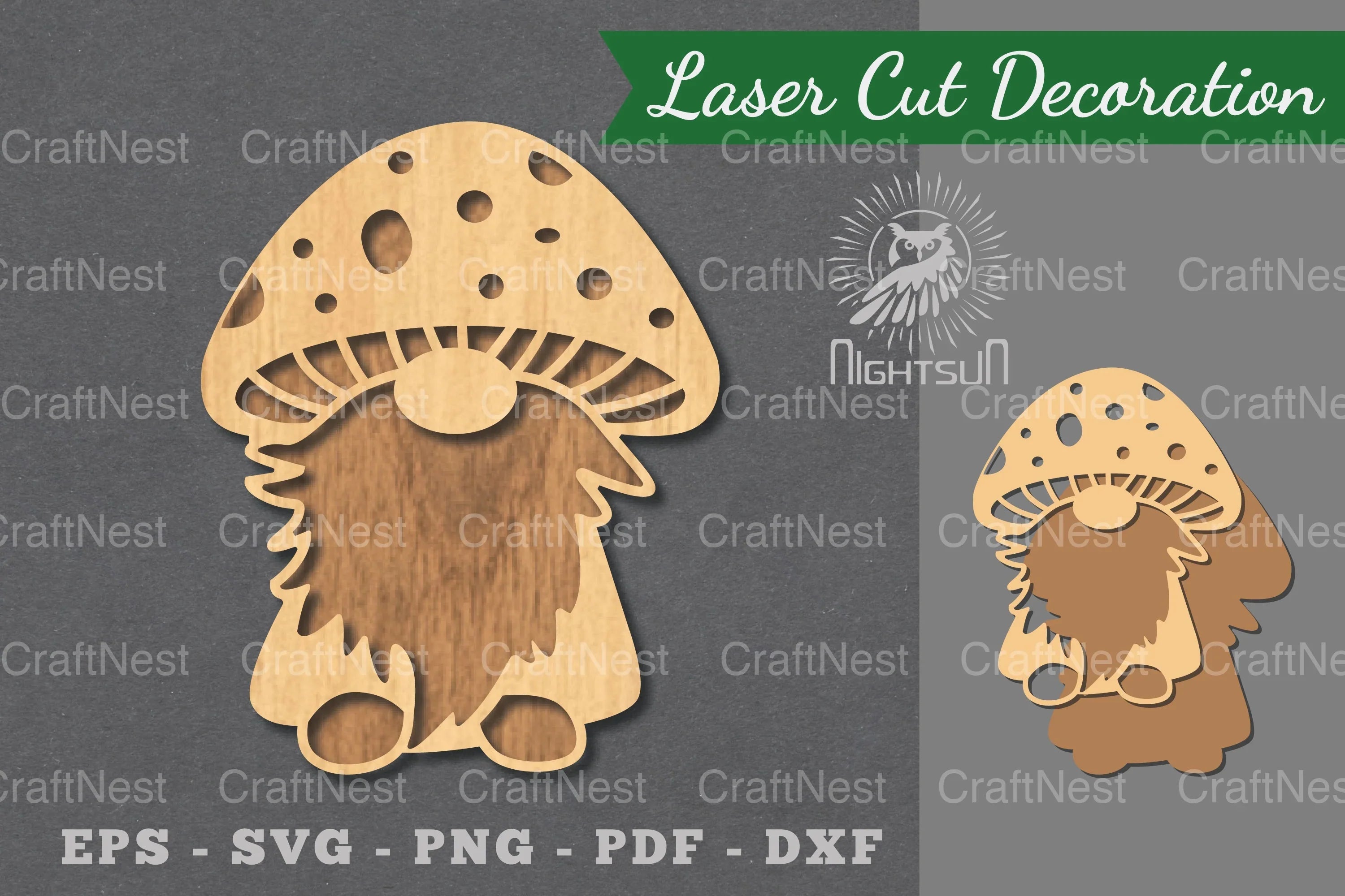 Mushroom Gnome Laser Cut Decoration Clipart Bundle - CraftNest - Digital Crafting and Art