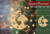 Mushroom in Moon Laser Cut Ornament Clipart Bundle