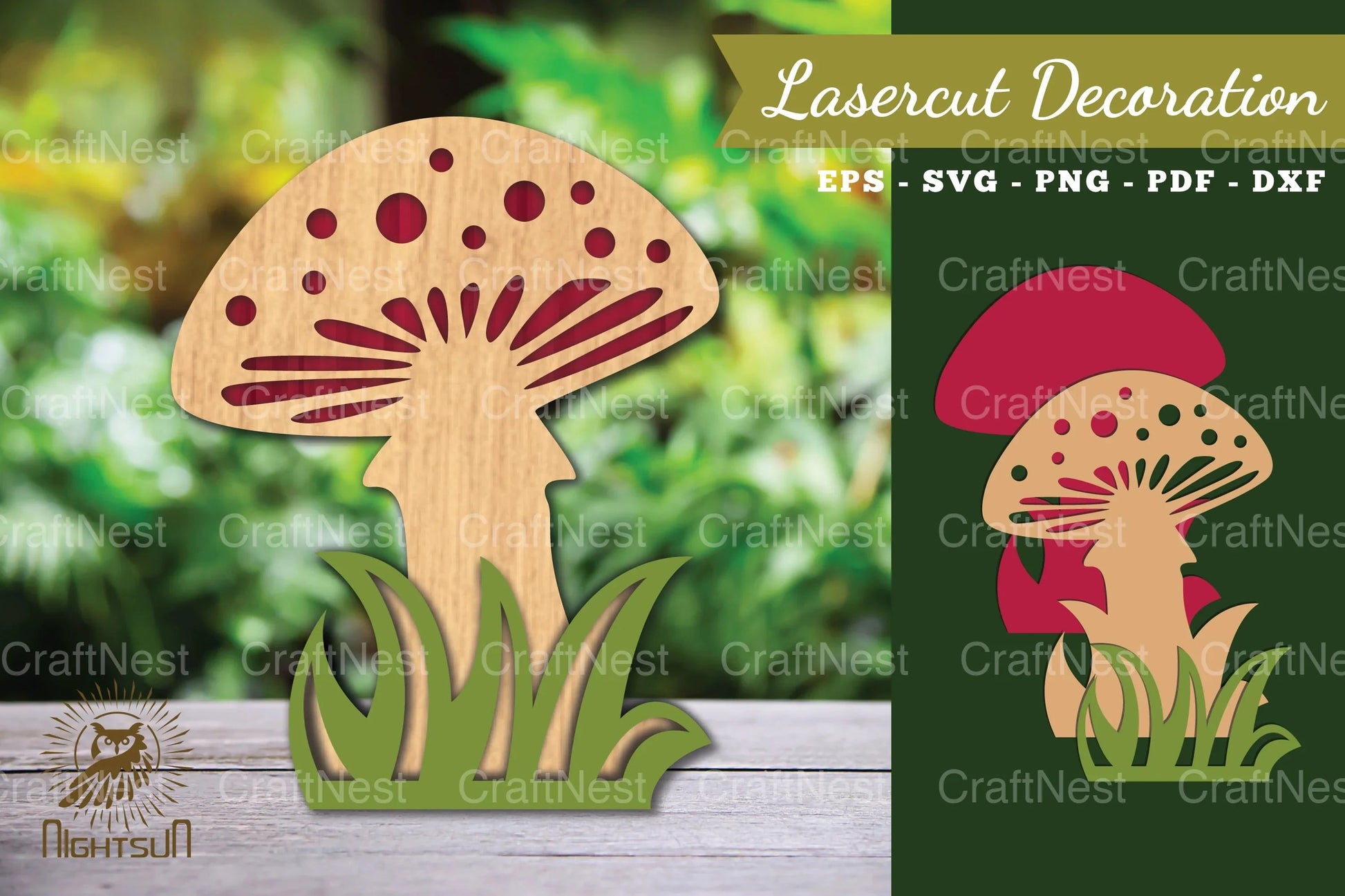 Mushroom Laser Cut Decoration Clipart Bundle - CraftNest - Digital Crafting and Art
