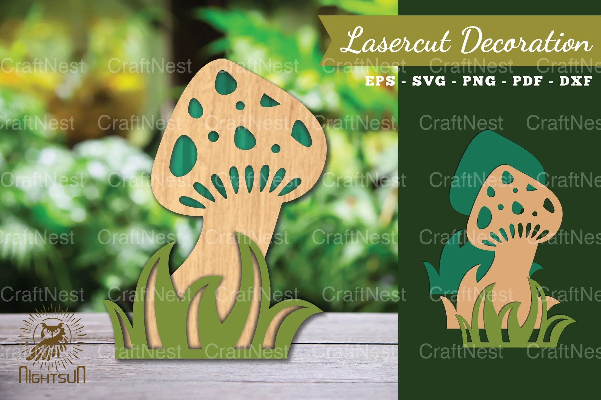 Mushroom Laser Cut Decoration Clipart Bundle - CraftNest - Digital Crafting and Art