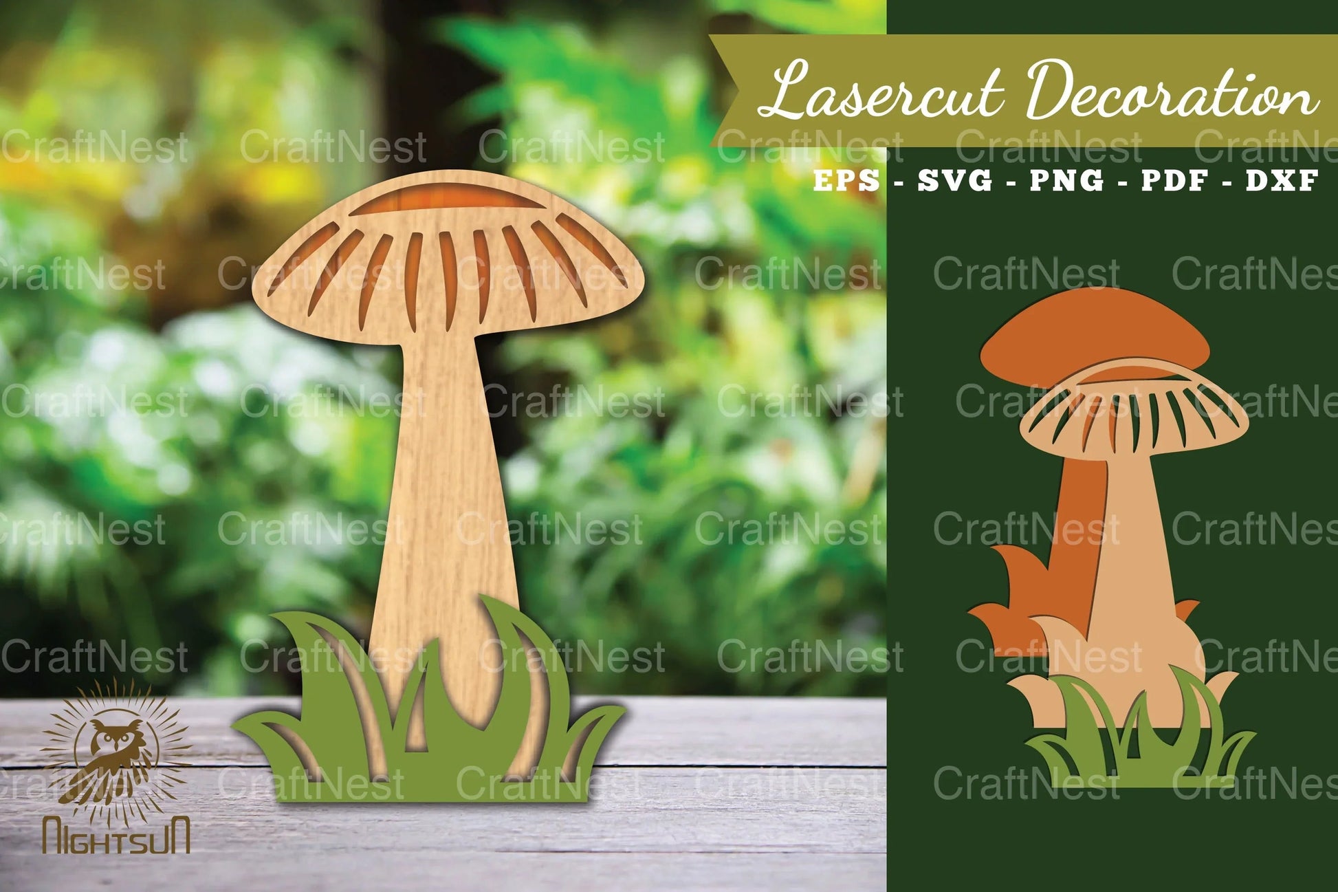 Mushroom Laser Cut Decoration Clipart Bundle - CraftNest - Digital Crafting and Art