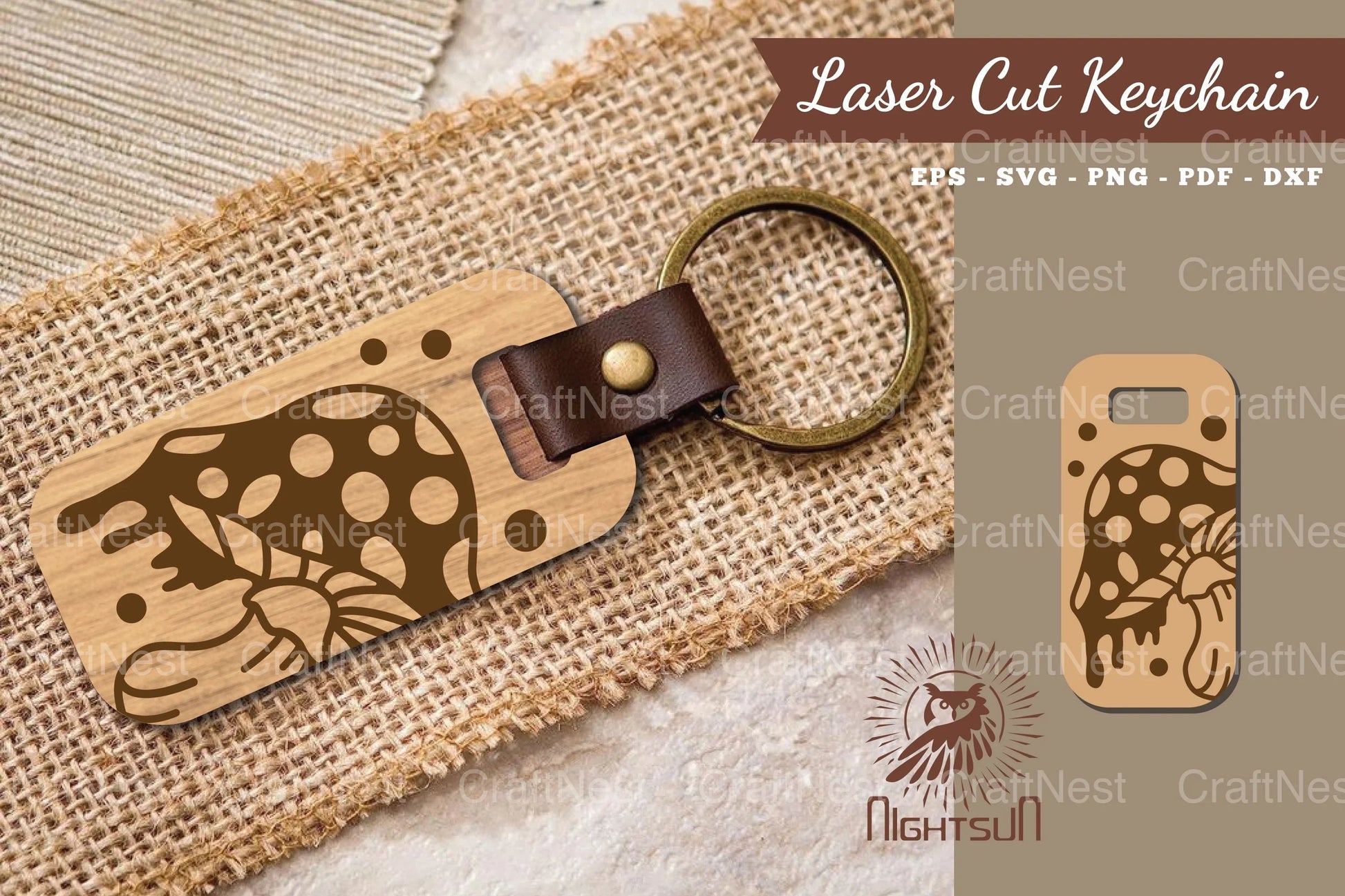 Mushroom Laser Cut Keychain Design Bundle - CraftNest - Digital Crafting and Art