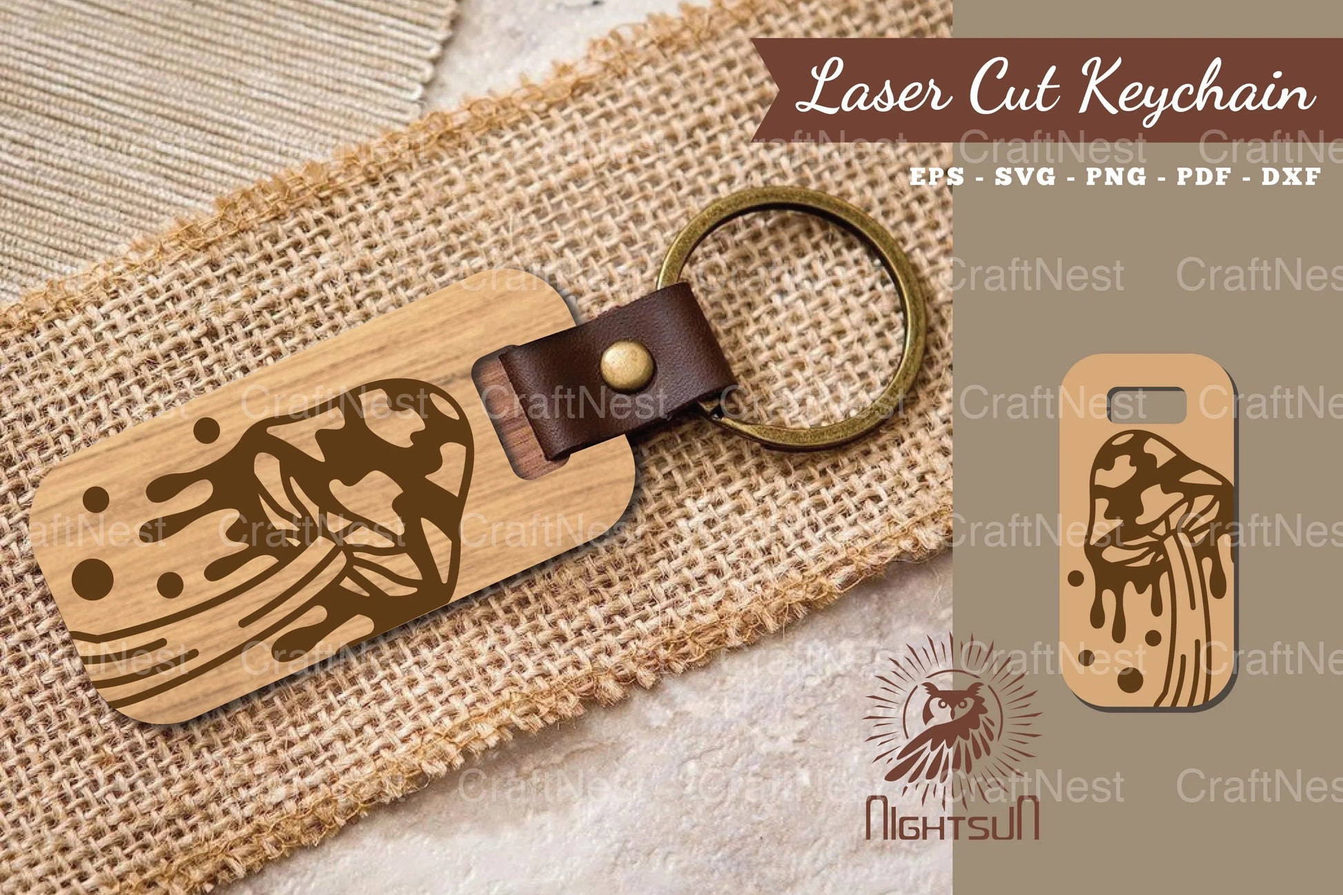 Mushroom Laser Cut Keychain Design Bundle - CraftNest - Digital Crafting and Art