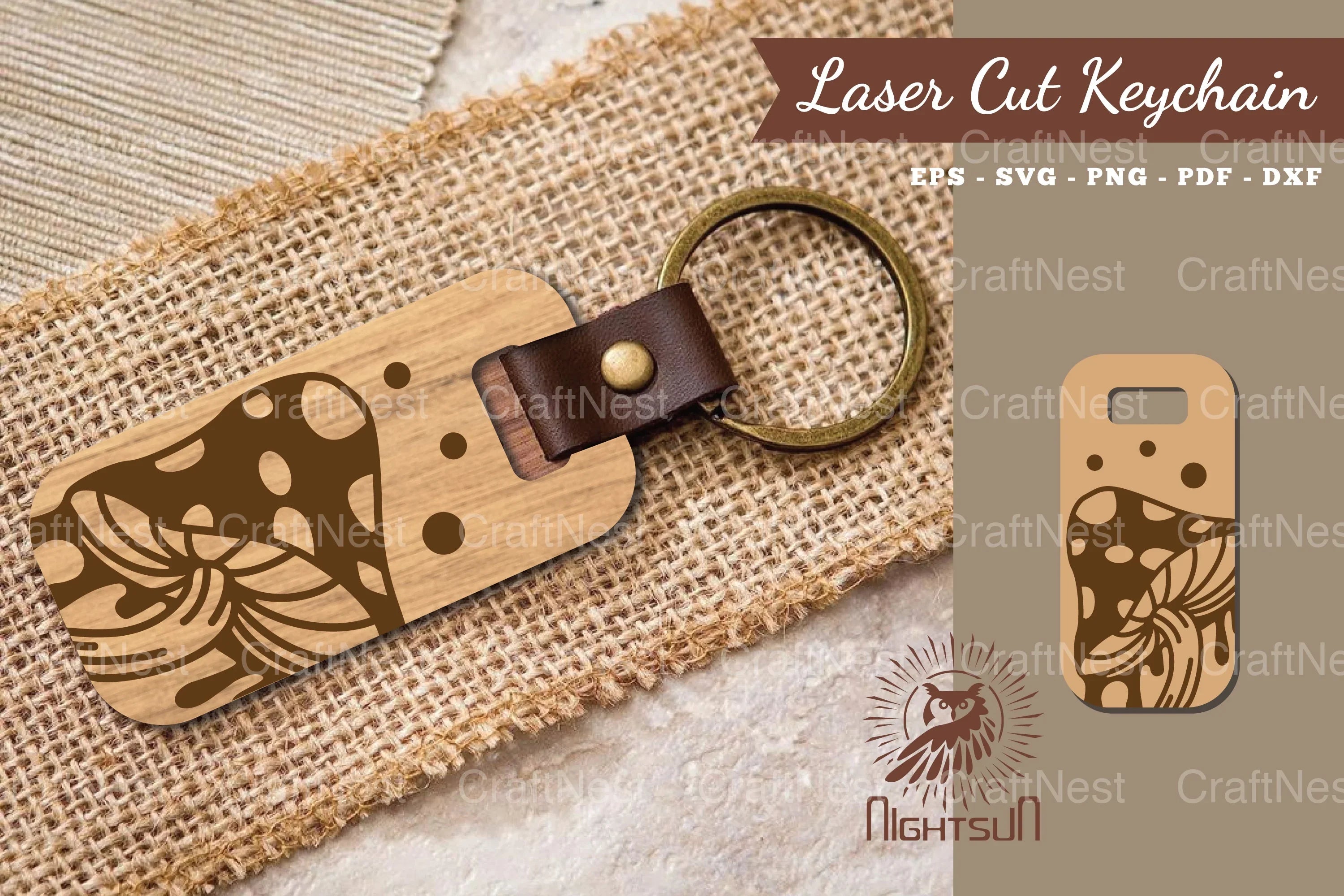 Mushroom Laser Cut Keychain Design Bundle - CraftNest - Digital Crafting and Art
