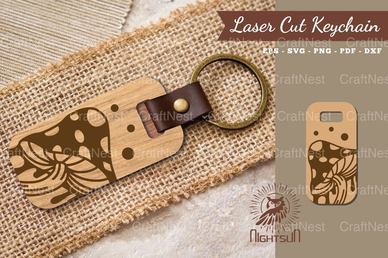 Mushroom Laser Cut Keychain Design Bundle - CraftNest - Digital Crafting and Art