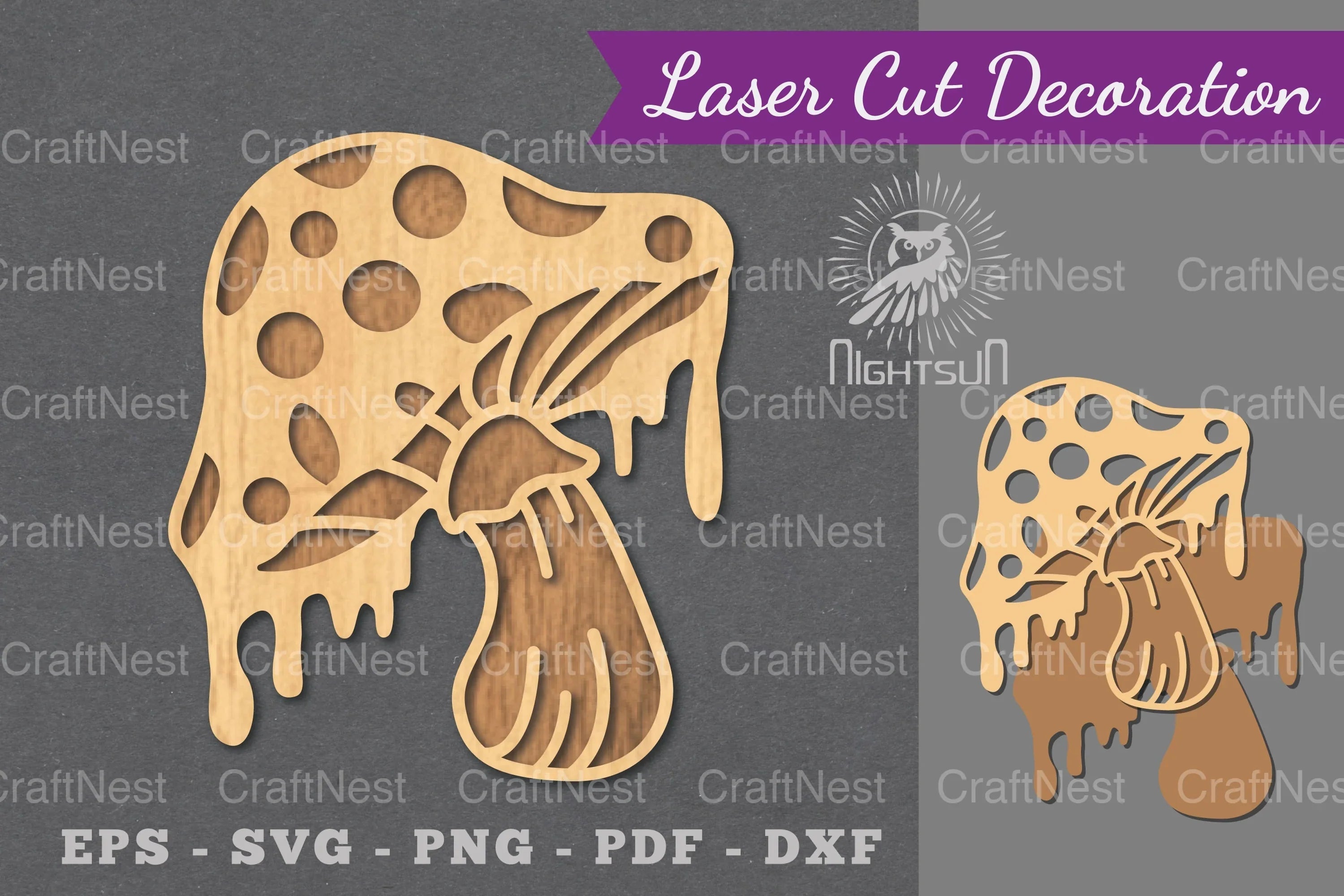 Mushroom Melted Laser Cut Decoration Clipart Bundle - CraftNest - Digital Crafting and Art