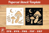 Mushroom Papercut Stencil Clipart Bundle