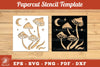 Mushroom Papercut Stencil Clipart Bundle