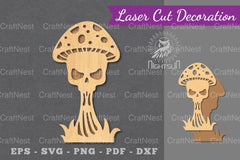 Mushroom Skull Laser Cut Decoration Clipart Bundle - CraftNest - Digital Crafting and Art