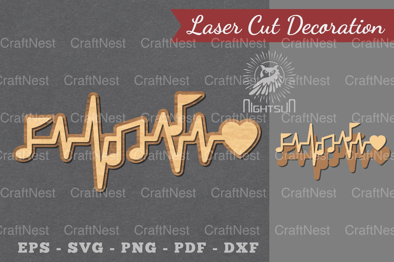 Music Notes Heartbeat Laser Cut Decoration Clipart Bundle - CraftNest - Digital Crafting and Art
