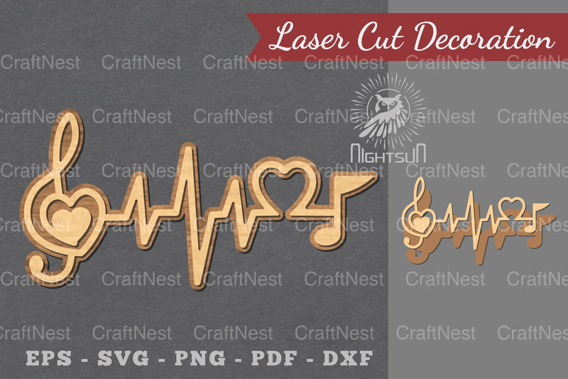 Music Notes Heartbeat Laser Cut Decoration Clipart Bundle - CraftNest - Digital Crafting and Art