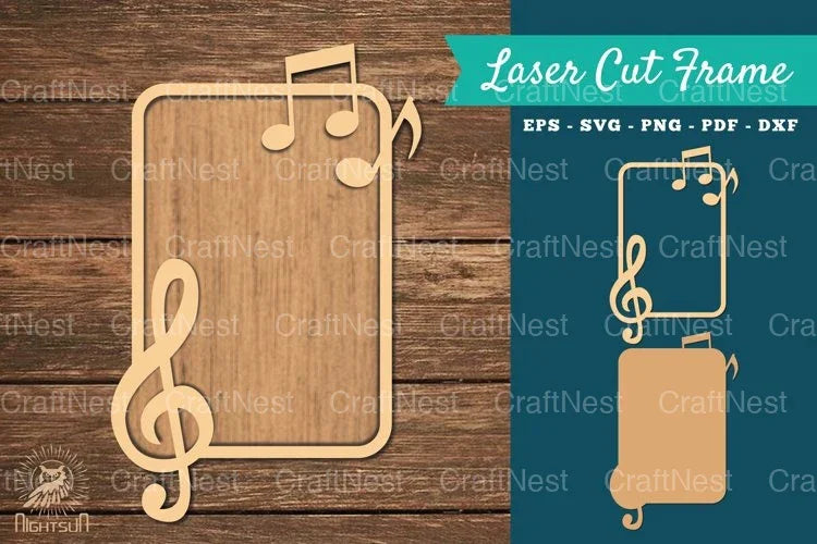 Music Notes Laser Cut Frame Clipart Bundle - CraftNest - Digital Crafting and Art