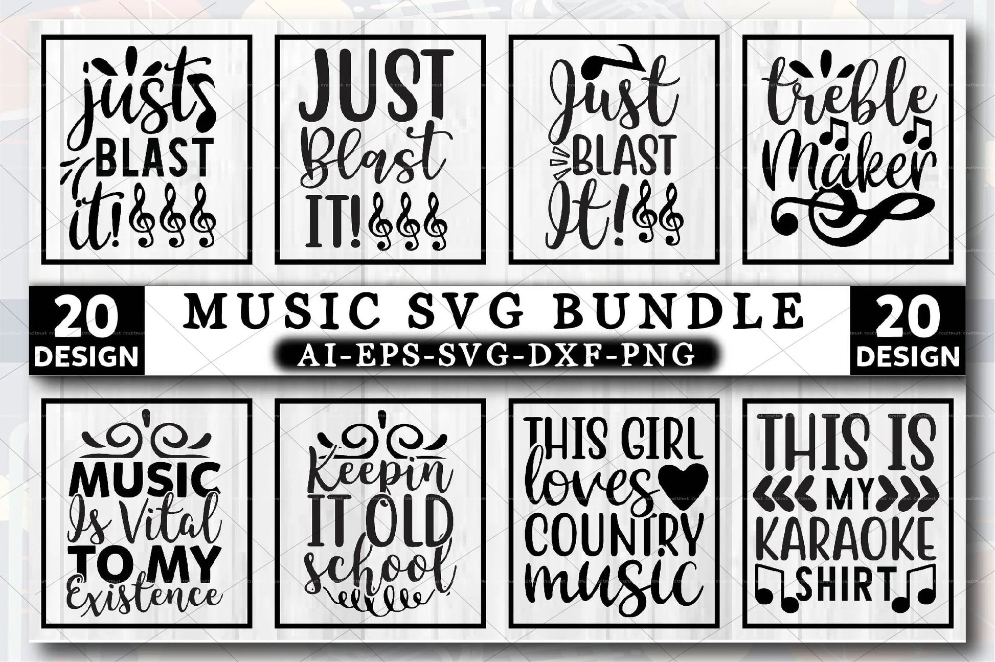 Music Design SVG Bundle - CraftNest - Digital Crafting and Art