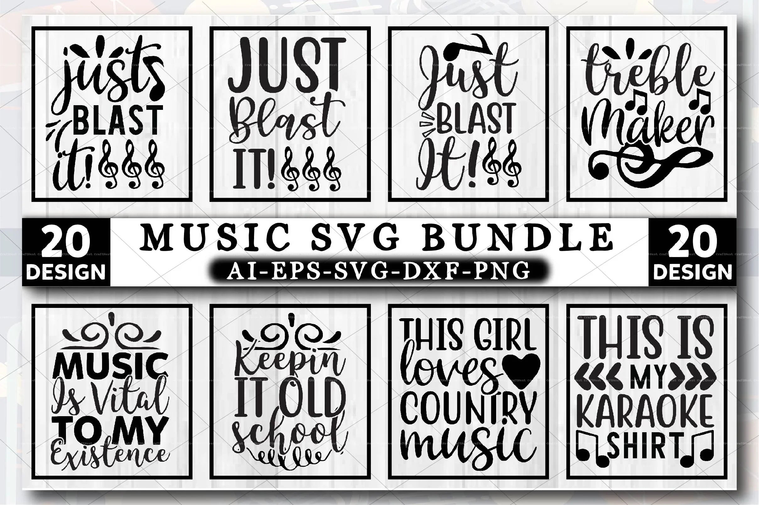 Music Design SVG Bundle - CraftNest - Digital Crafting and Art