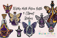 Mystical Moth Potion Bottle Clipart Bundle - CraftNest - Digital Crafting and Art