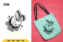 Mystical Moon and Moth SVG Bundle - CraftNest - Digital Crafting and Art