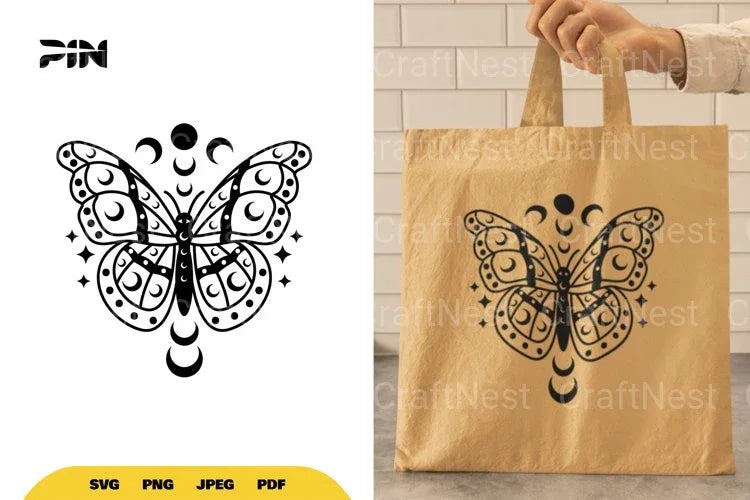 Mystical Moon and Moth SVG Bundle - CraftNest - Digital Crafting and Art