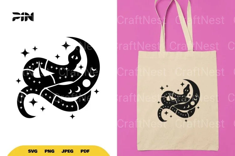 Mystical Moon and Snake SVG Bundle - CraftNest - Digital Crafting and Art