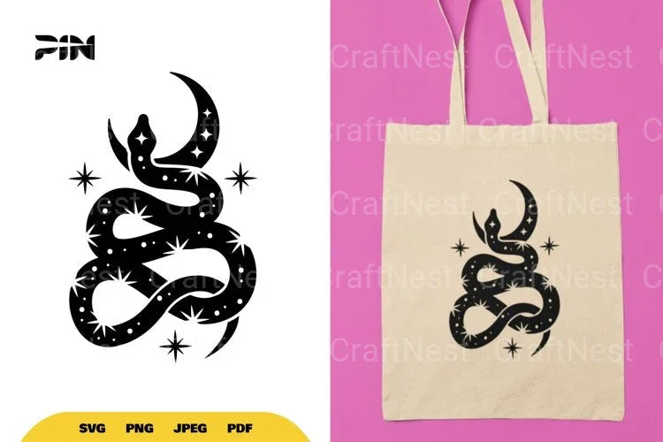 Mystical Moon and Snake SVG Bundle - CraftNest - Digital Crafting and Art