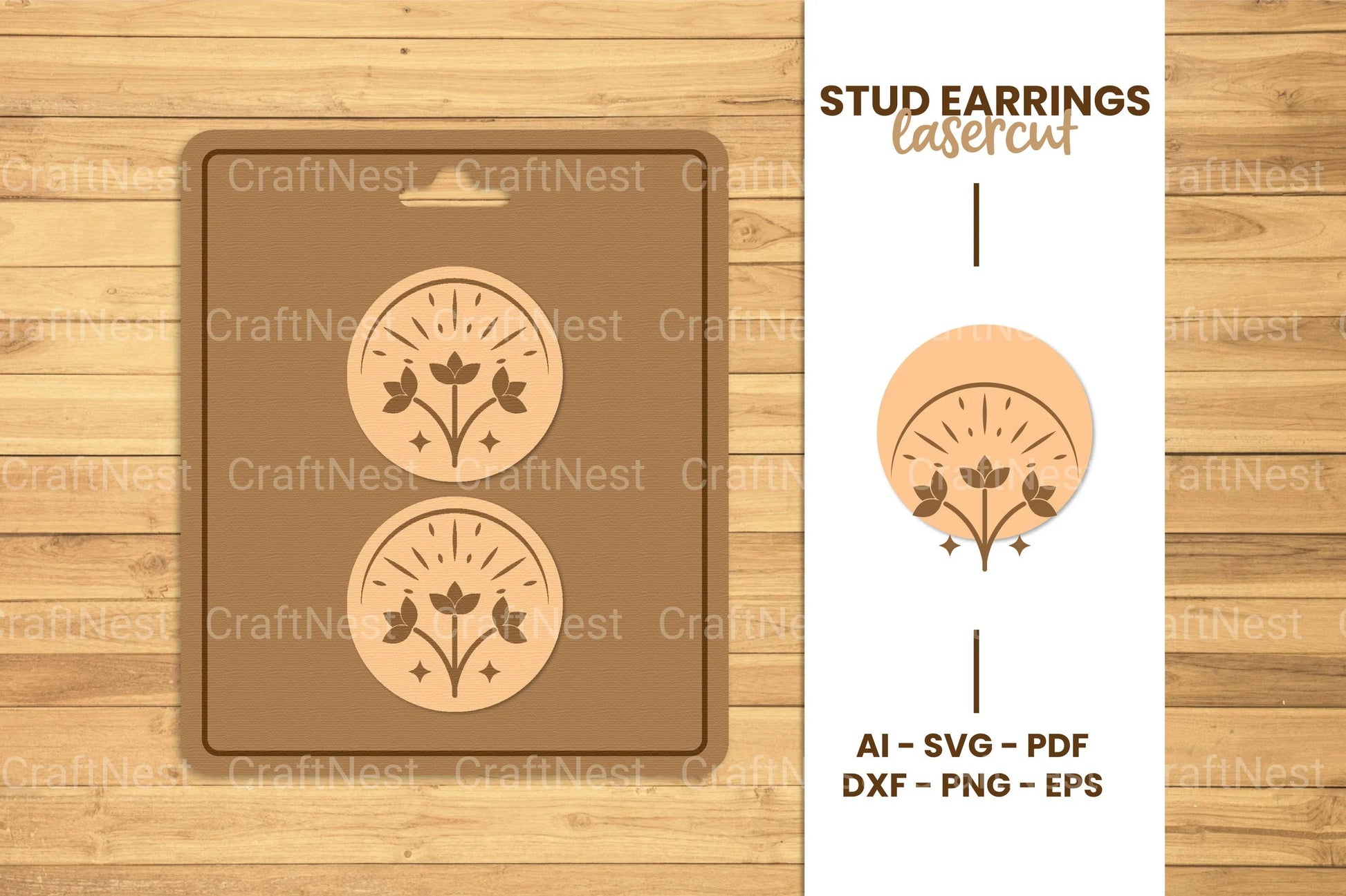 Mystical Stud Earrings Lasercut SVG Bundle - CraftNest - Digital Crafting and Art