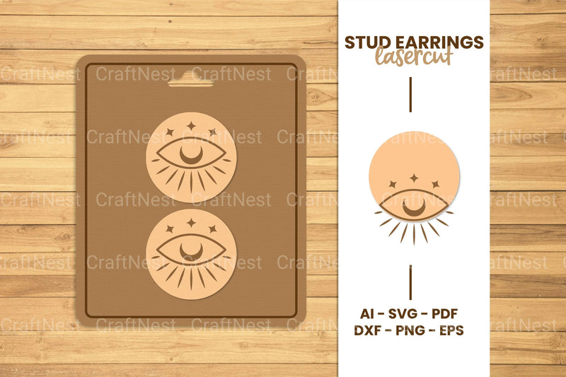 Mystical Stud Earrings Lasercut SVG Bundle - CraftNest - Digital Crafting and Art