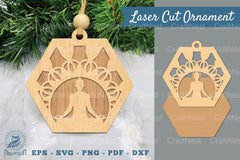 Namaste Laser Cut Ornament SVG Bundle - CraftNest - Digital Crafting and Art
