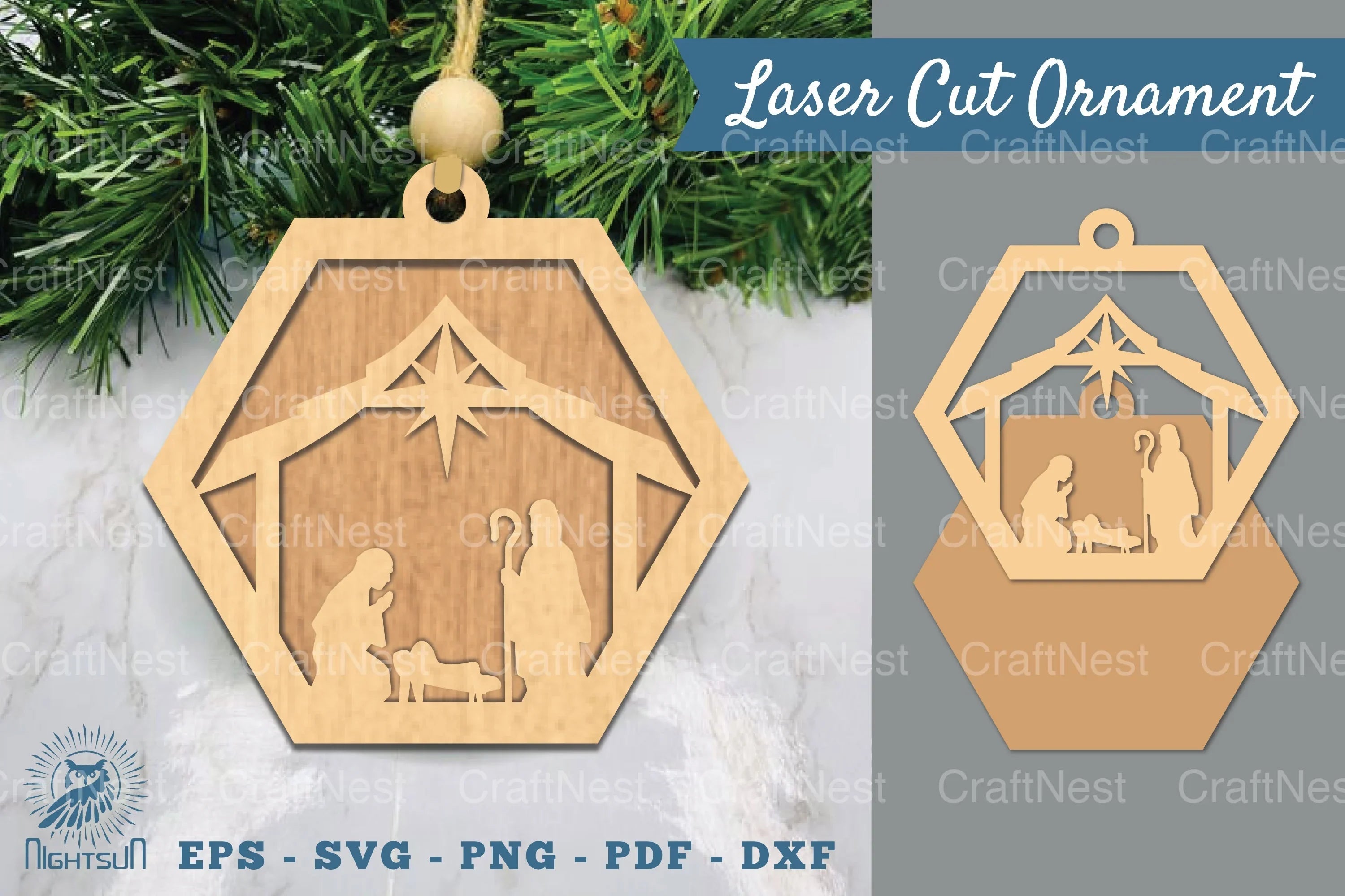 Nativity Laser Cut Ornament Clipart Bundle - CraftNest - Digital Crafting and Art