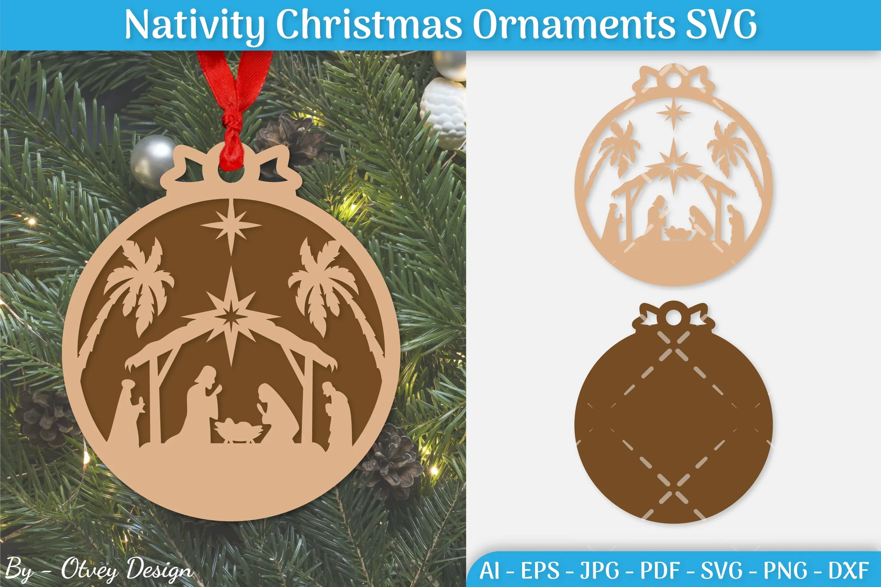 Nativity Christmas Ornament SVG Bundle 27 - CraftNest - Digital Crafting and Art
