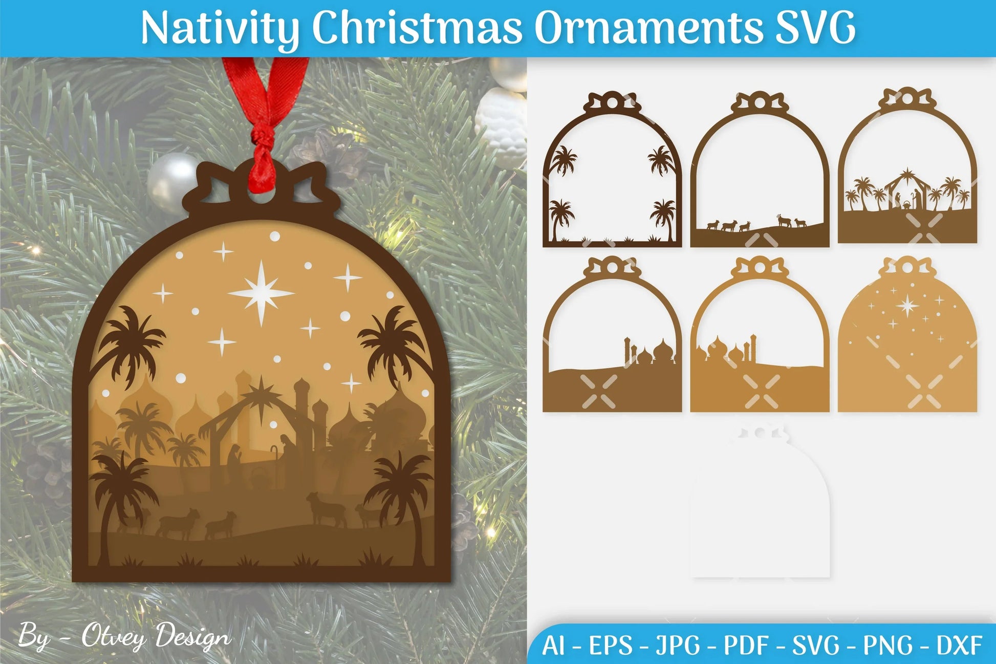 Nativity Christmas Ornament SVG Bundle 12 - CraftNest - Digital Crafting and Art