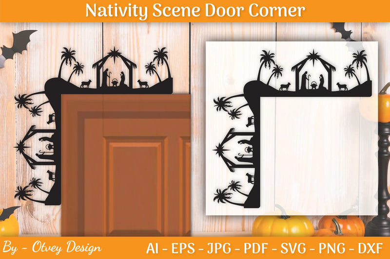 Nativity Scene Door Corner SVG Bundle - CraftNest - Digital Crafting and Art
