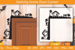 Nativity Scene Door Corner SVG Bundle - CraftNest - Digital Crafting and Art