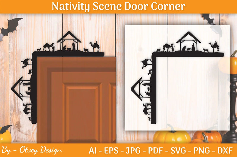 Nativity Scene Door Corner SVG Bundle - CraftNest - Digital Crafting and Art