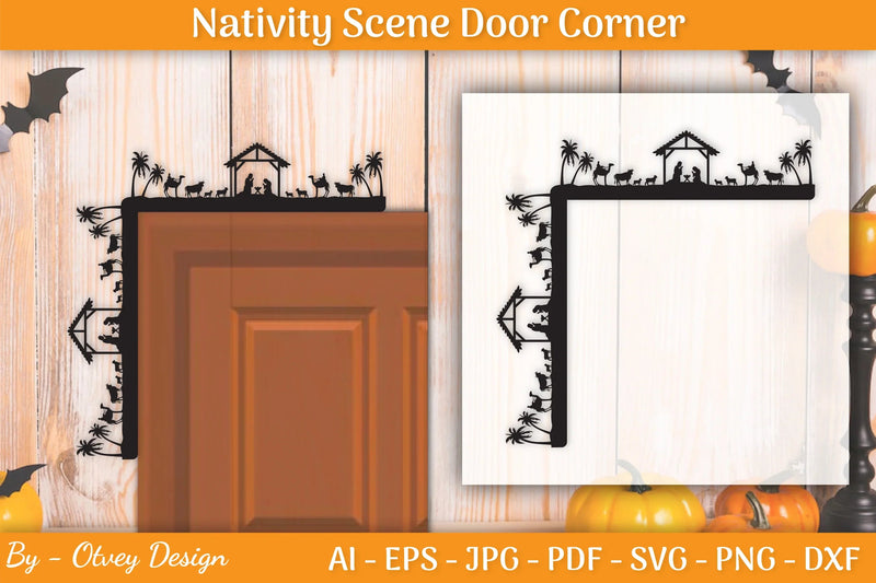 Nativity Scene Door Corner SVG Bundle - CraftNest - Digital Crafting and Art