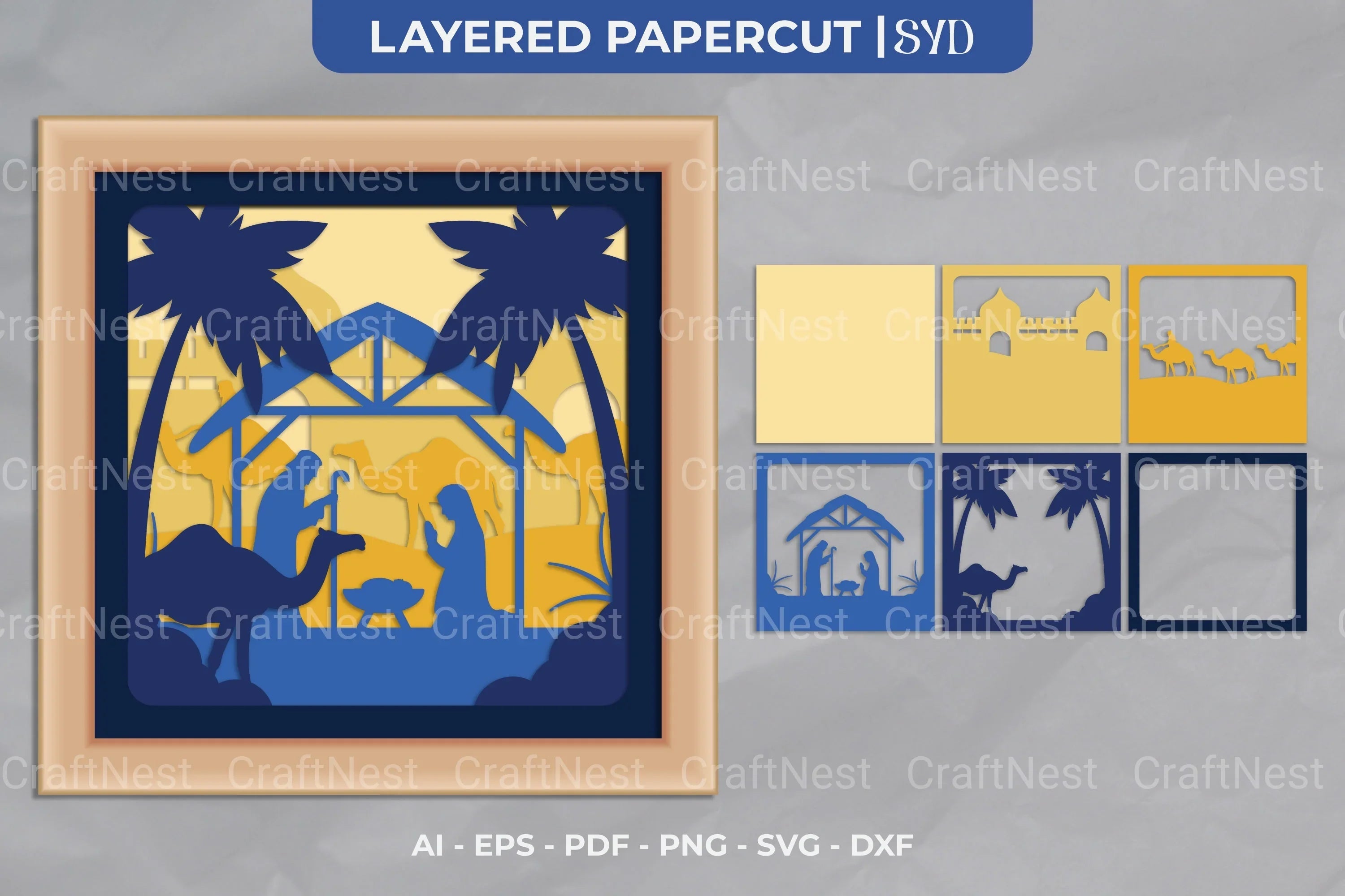 Nativity 3D Shadow Box SVG Bundle - CraftNest - Digital Crafting and Art