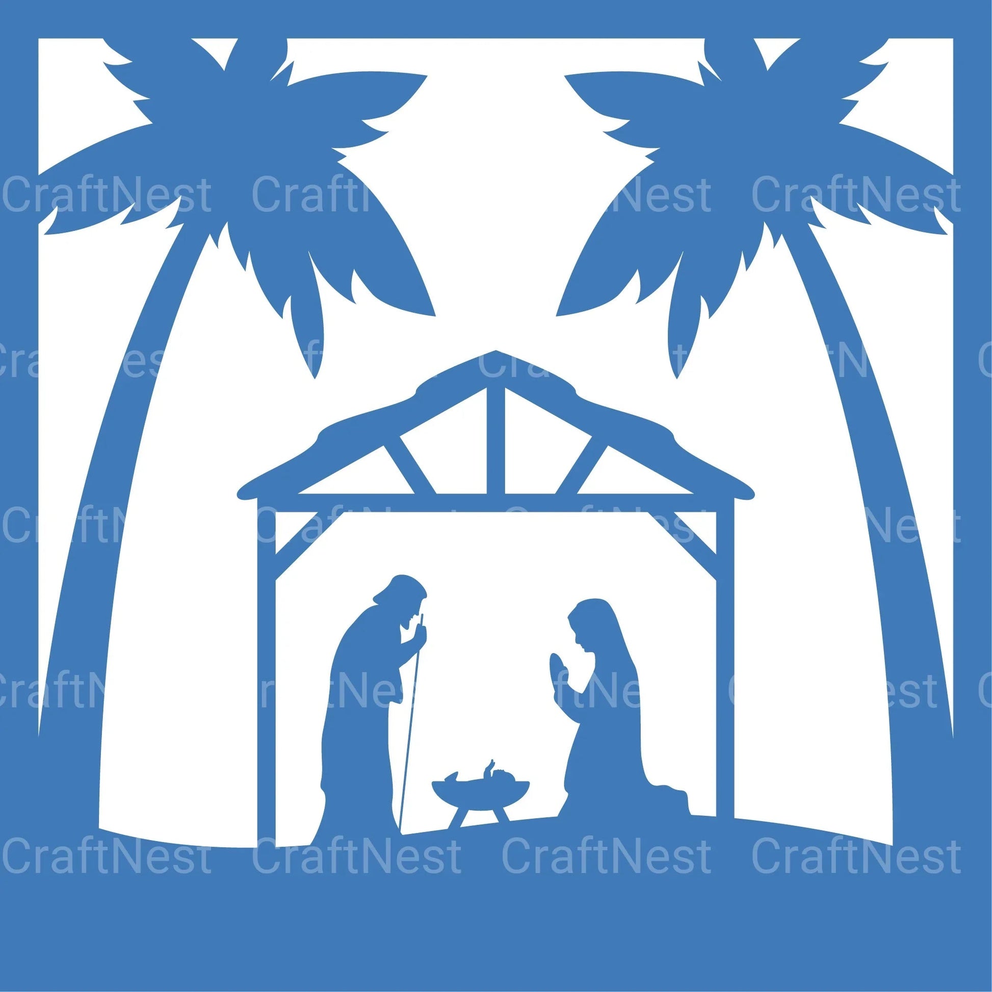 Nativity 3D Layered Papercut SVG Bundle - CraftNest - Digital Crafting and Art