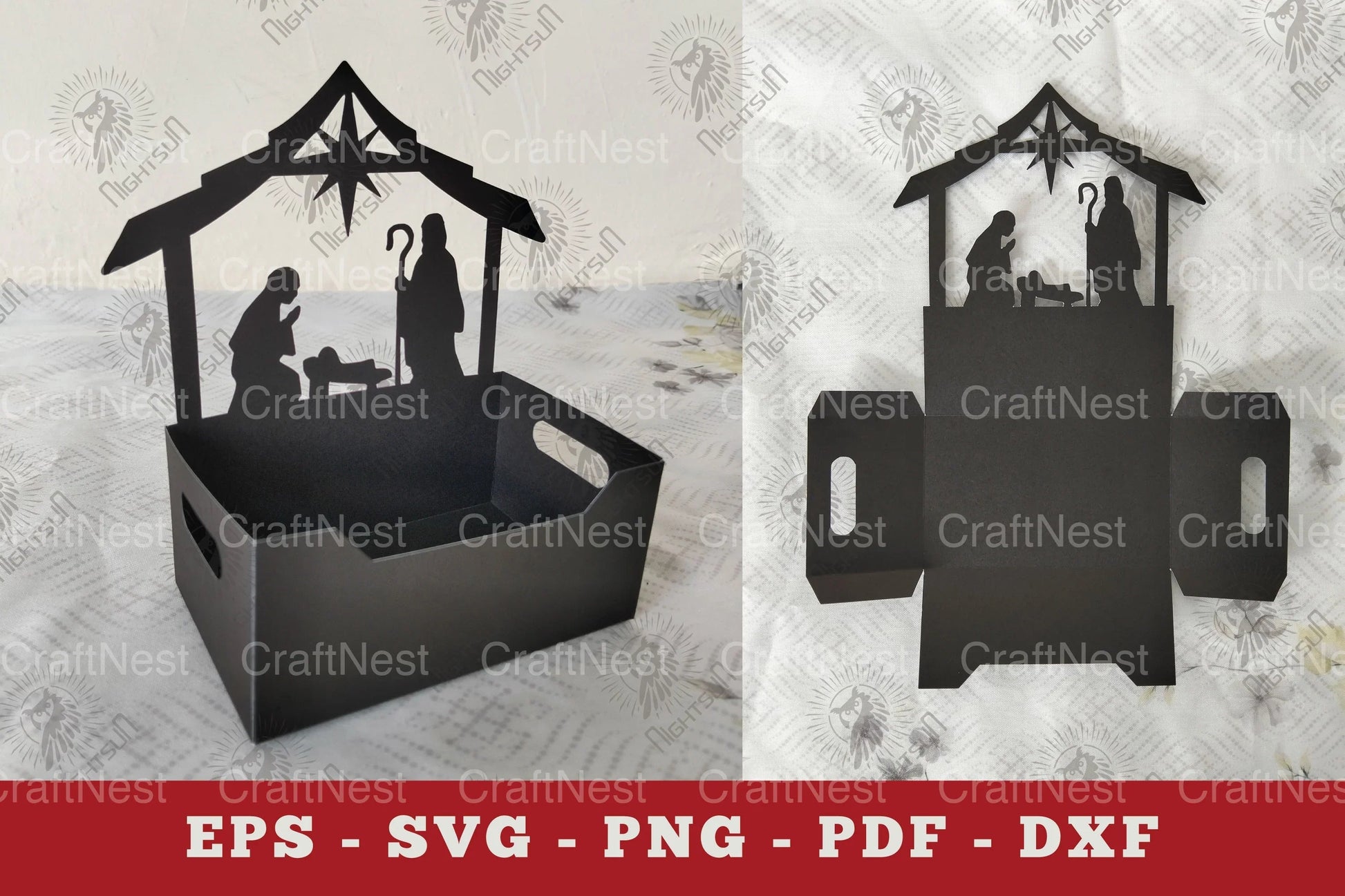 Nativity Box Display Papercut SVG Bundle - CraftNest - Digital Crafting and Art