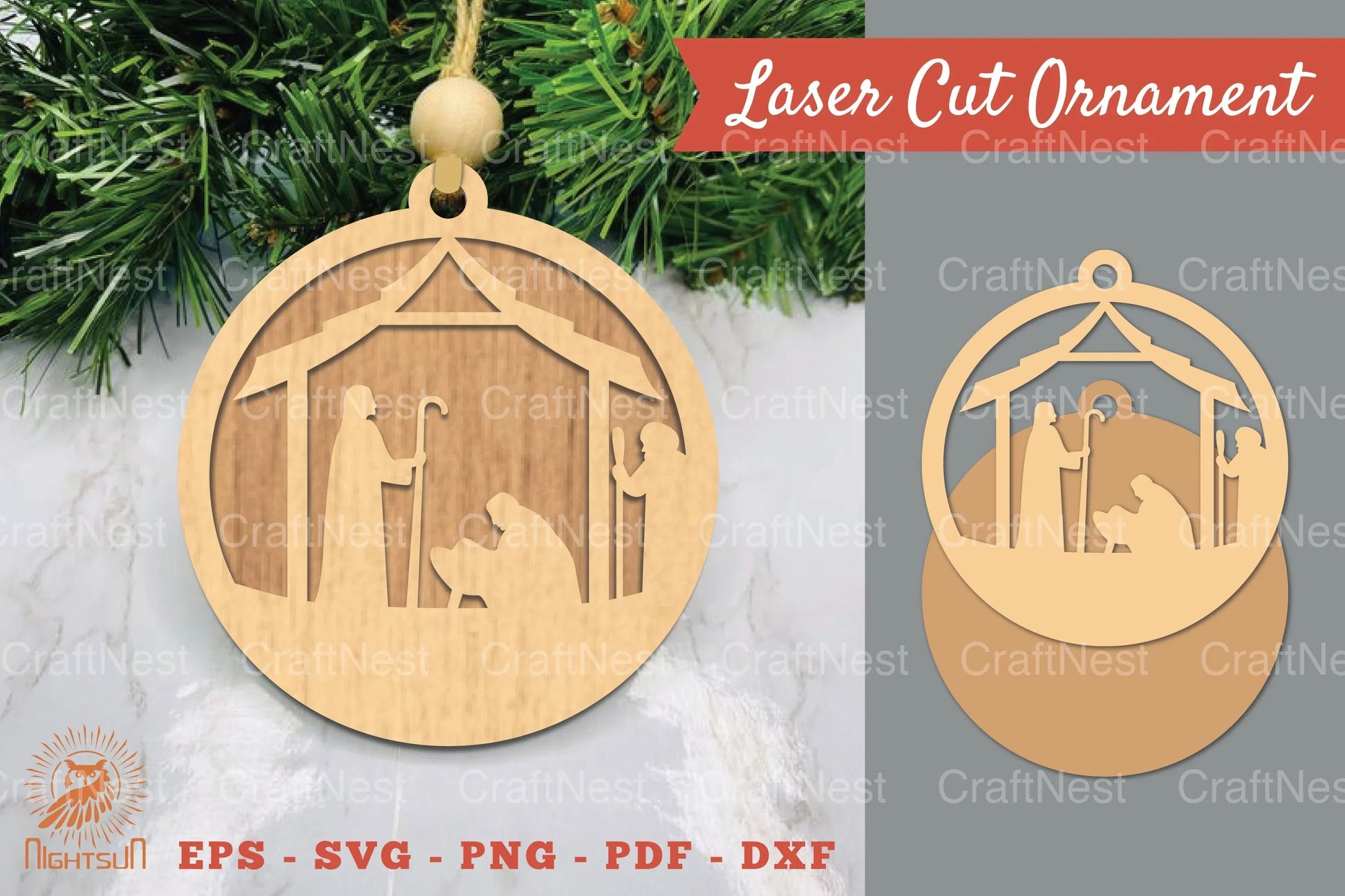 Nativity Laser Cut Ornament SVG Bundle - CraftNest - Digital Crafting and Art